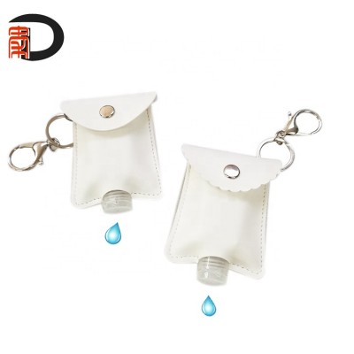 RTS White Cute Leather 30ml Hand Sanitizer Holder For Purse Soap Bottle Case