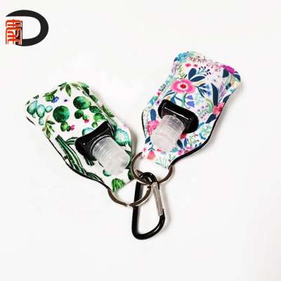 Factory Price Neoprene cute lip balm holder chapstick sanitizer holder keychain